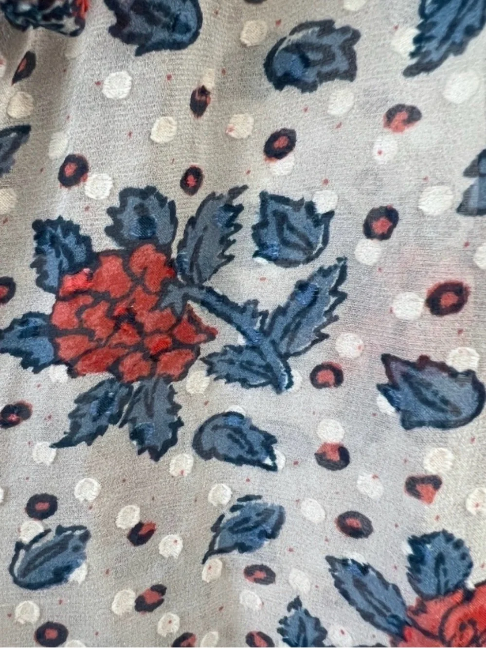 Ulla Johnson Floral Ruffle Blouse Size 2 Boho Romantic Top - Picture 8 of 9